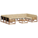 Udendørs sofagruppe med pude 10 pcs Naturlig og Beige