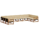 Udendørs sofagruppe med pude 10 pcs Naturlig og Beige