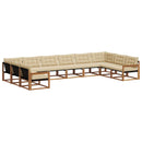 Udendørs sofagruppe med pude 10 pcs Naturlig og Beige