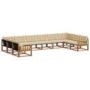 Udendørs sofagruppe med pude 10 pcs Naturlig og Beige