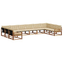 Udendørs sofagruppe med pude 10 pcs Naturlig og Beige