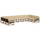 Udendørs sofagruppe med pude 10 pcs Naturlig og Beige