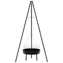 Bål tripod 3 pcs Sort Stål
