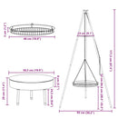 Bål tripod 3 pcs Sort Stål