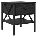 Sengebord 2 pcs Sort eg 40 x 42 x 45 cm Laminat træ og metal