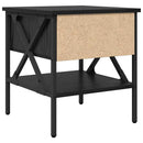 Sengebord 2 pcs Sort eg 40 x 42 x 45 cm Laminat træ og metal