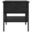 Sengebord 2 pcs Sort eg 40 x 42 x 45 cm Laminat træ og metal