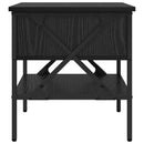 Sengebord 2 pcs Sort eg 40 x 42 x 45 cm Laminat træ og metal