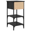 Natskab 2 pcs Sort eg 33,5 x 36 x 70 cm Konstrueret træ