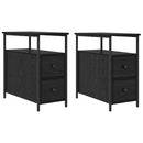 Natskab 2 pcs Sort eg 30 x 60 x 60 cm Konstrueret træ