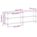 Konsolbord Gammelt træ 200 x 29 x 75 cm Samlet træ og metal