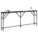 Konsolbord Sort eg 180 x 23 x 75 cm Laminat træ og metal
