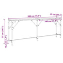 Konsolbord artisan eg 200 x 29 x 75 cm Laminat træ og metal