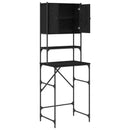 Vaskemaskineskab Sort 0ak 68 x 48,5 x 194 cm Konstrueret træ
