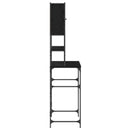 Vaskemaskineskab Sort 0ak 68 x 48,5 x 194 cm Konstrueret træ