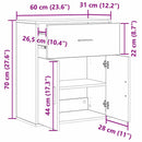 Sideboard Gammelt træ 60 x 31 x 70 cm Konstrueret træ