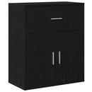 Sideboard med skuffe Sort eg 60 x 31 x 70 cm Konstrueret træ