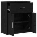 Sideboard med skuffe Sort eg 60 x 31 x 70 cm Konstrueret træ