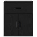 Sideboard med skuffe Sort eg 60 x 31 x 70 cm Konstrueret træ