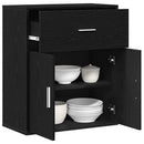 Sideboard med skuffe Sort eg 60 x 31 x 70 cm Konstrueret træ