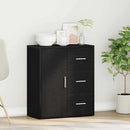 Sideboard med skuffe Sort eg 60 x 31 x 70 cm Konstrueret træ