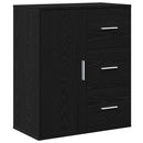 Sideboard med skuffe Sort eg 60 x 31 x 70 cm Konstrueret træ