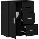 Sideboard med skuffe Sort eg 60 x 31 x 70 cm Konstrueret træ