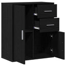 Sideboard med skuffe Sort eg 60 x 31 x 70 cm Konstrueret træ