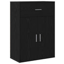 Sideboard med skuffe Sort eg 60 x 30 x 84 cm Konstrueret træ