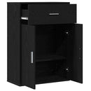 Sideboard med skuffe Sort eg 60 x 30 x 84 cm Konstrueret træ