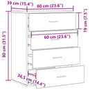 Sideboard Gammelt træ 60 x 39 x 80 cm Konstrueret træ