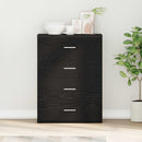 Sideboard med skuffe Sort eg 60 x 39 x 80 cm Konstrueret træ