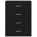 Sideboard med skuffe Sort eg 60 x 39 x 80 cm Konstrueret træ