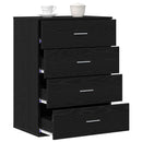 Sideboard med skuffe Sort eg 60 x 39 x 80 cm Konstrueret træ