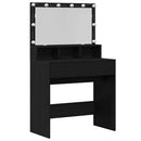 Klædeskab med skuffe Sort eg 80 x 41 x 134,5 cm Konstrueret træ