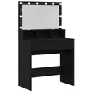 Klædeskab med skuffe Sort eg 80 x 41 x 134,5 cm Konstrueret træ
