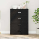 Sideboard med skuffe Sort eg 60 x 31 x 84 cm Konstrueret træ