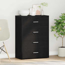 Sideboard med skuffe Sort eg 60 x 31 x 84 cm Konstrueret træ