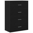 Sideboard med skuffe Sort eg 60 x 31 x 84 cm Konstrueret træ