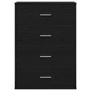 Sideboard med skuffe Sort eg 60 x 31 x 84 cm Konstrueret træ