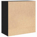 Sideboard med skuffe Sort eg 78 x 38 x 80 cm Konstrueret træ