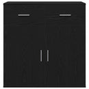 Sideboard med skuffe Sort eg 78 x 38 x 80 cm Konstrueret træ