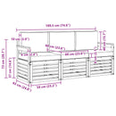 Sofasæt med pude 3 pcs Naturlig og Beige Massivt Akacietræ