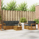 Sofasæt med pude 6 pcs Naturlig og Antracit Massivt Akacietræ