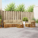 Udendørs sofagruppe 7 pcs Naturlig og Beige Massivt Akacietræ