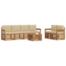 Udendørs sofagruppe 7 pcs Naturlig og Beige Massivt Akacietræ
