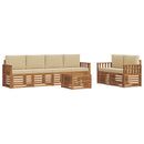 Udendørs sofagruppe 7 pcs Naturlig og Beige Massivt Akacietræ