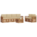 Udendørs sofagruppe 7 pcs Naturlig og Beige Massivt Akacietræ
