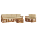 Udendørs sofagruppe 7 pcs Naturlig og Beige Massivt Akacietræ