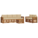 Udendørs sofagruppe 7 pcs Naturlig og Beige Massivt Akacietræ